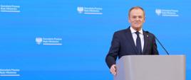 Prime Minister Donald Tusk during a conference at the Chancellery of the Prime Minister.
