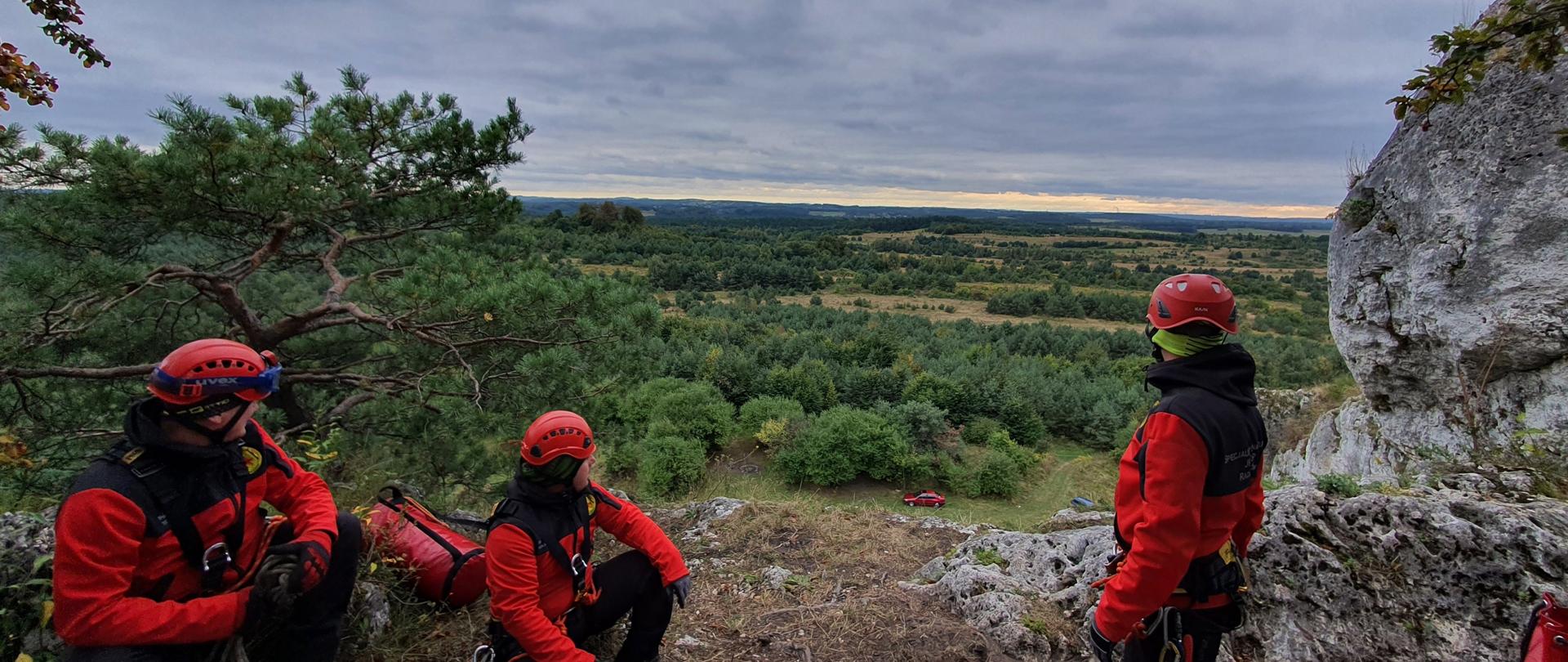 Panorama Jury Krakowsko-Częstochowskiej widzianą oczyma trzech ratowników wysokościowych z SGRW Radzionków