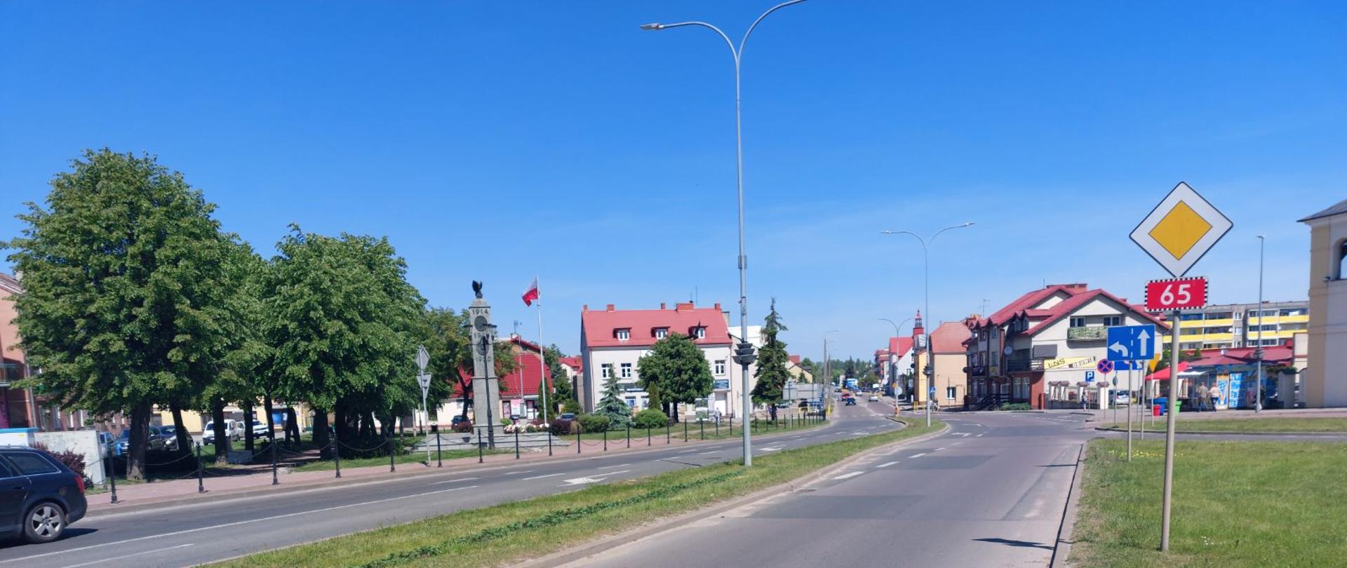 Dwujezdniowa droga w centrum Grajewa