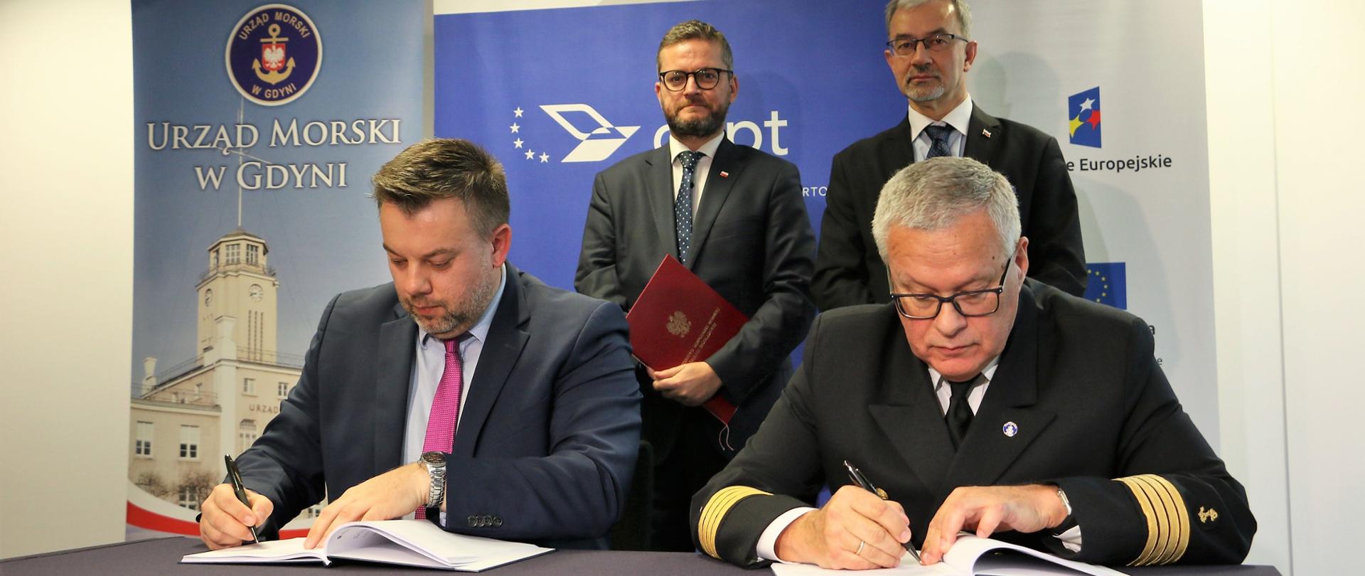 Dyrektor UM w Gdyni oraz dyrektor CUPT podpisują umowę na unijne dofinansowanie projektu „Modernizacja toru wodnego do Portu Północnego w Gdańsku
