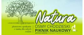 Zdjęcie przedstawia plakat informujący o 8. Chodzieskim Pikniku Naukowym.
W tle biały podkład.
