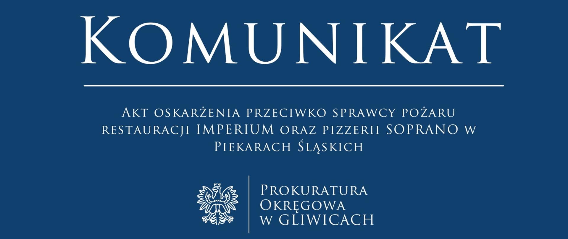 Akt oskarżenia przeciwko sprawcy pożaru restauracji Imperium oraz pizzerii Soprano w Piekarach Śląskich