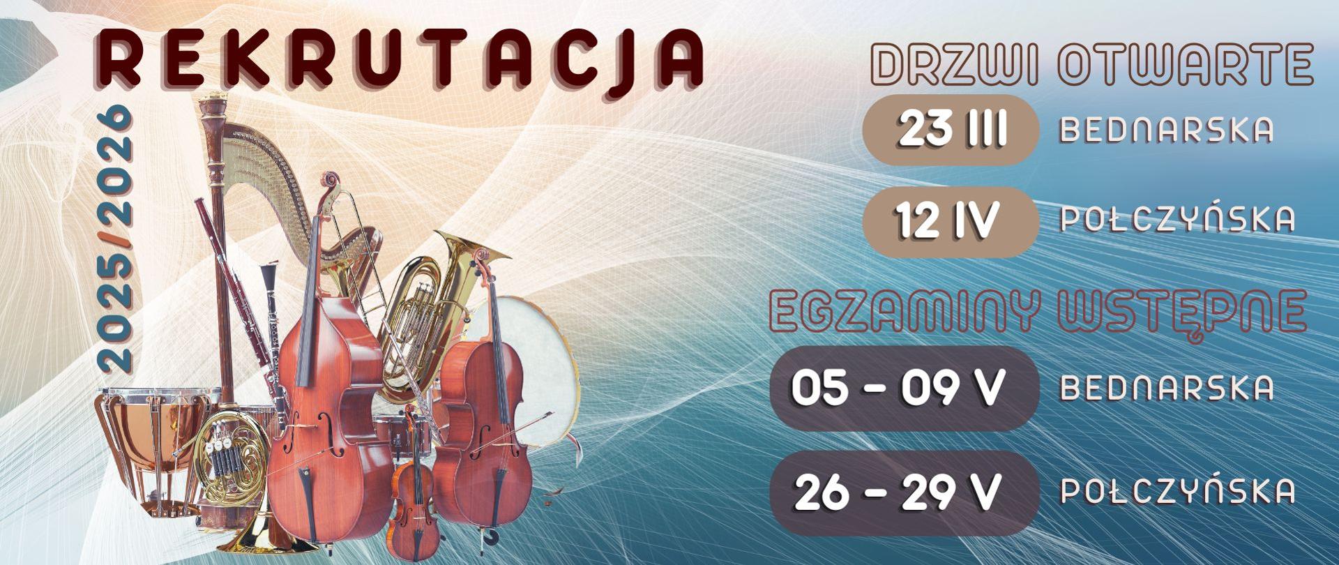 Grafika - dni otwarte Szkoły i rekrutacja na rok szkolny 2025-26