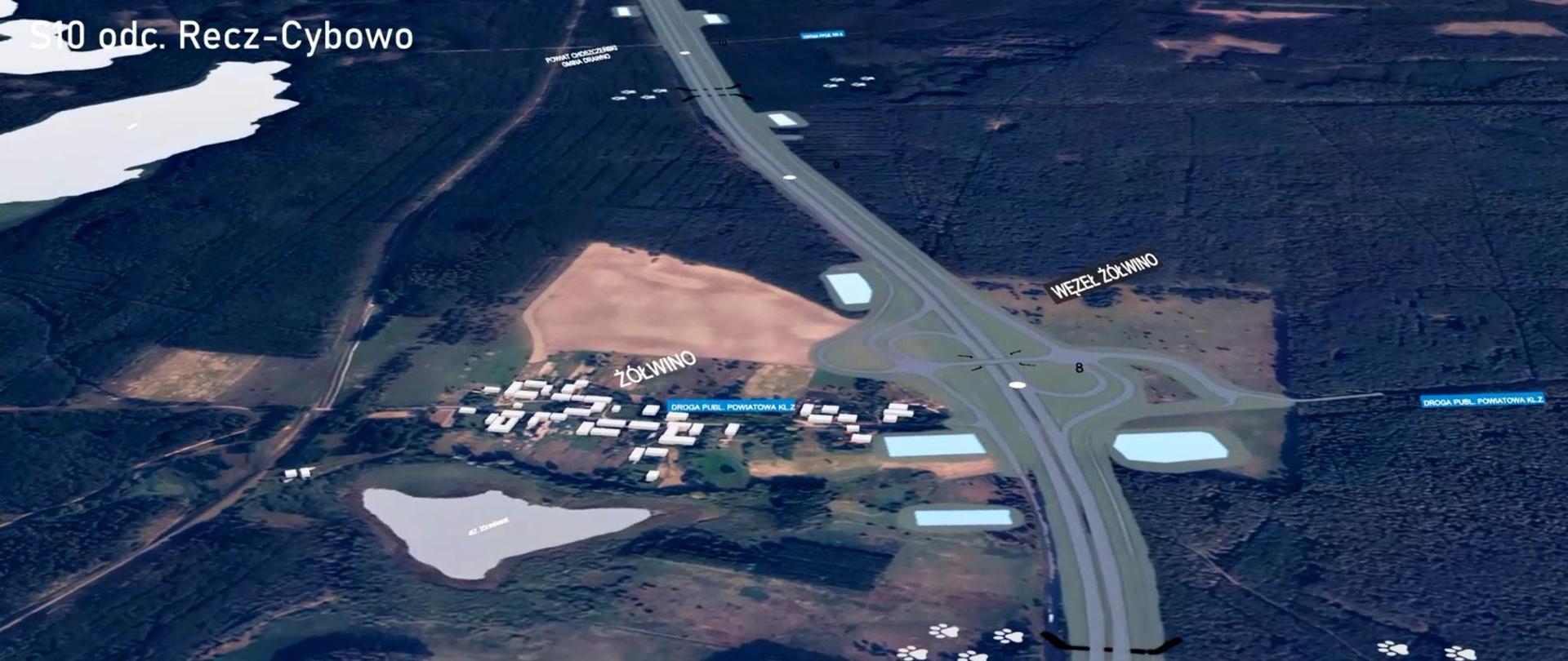 Wizualizacja Recz-Cybowo węzeł Żółwino