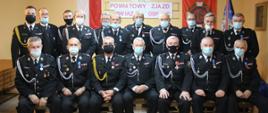 Na zdjęciu widoczny jest nowo wybrany zarząd ZOSP RP powiatu skarżyskiego na kadencję 2021 – 2025.