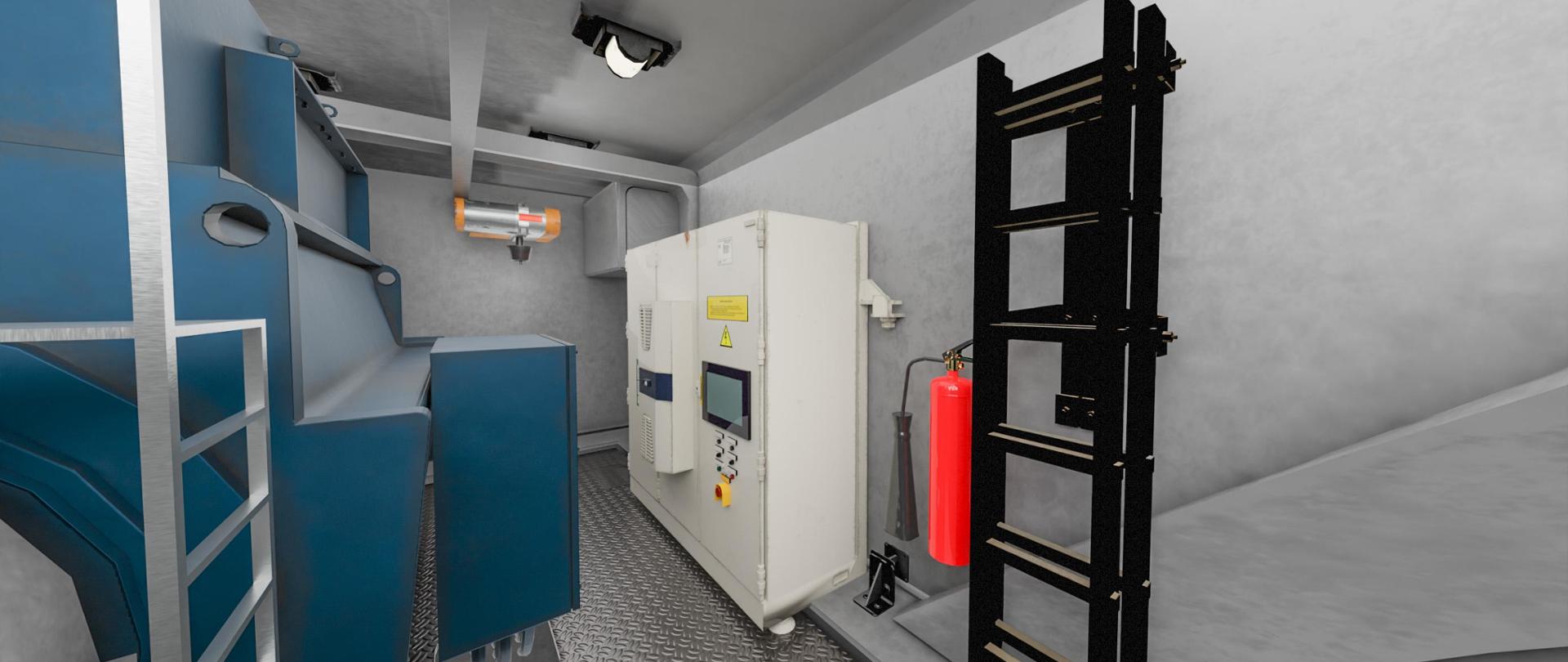 Wnętze gondoli - szafa sterownicza