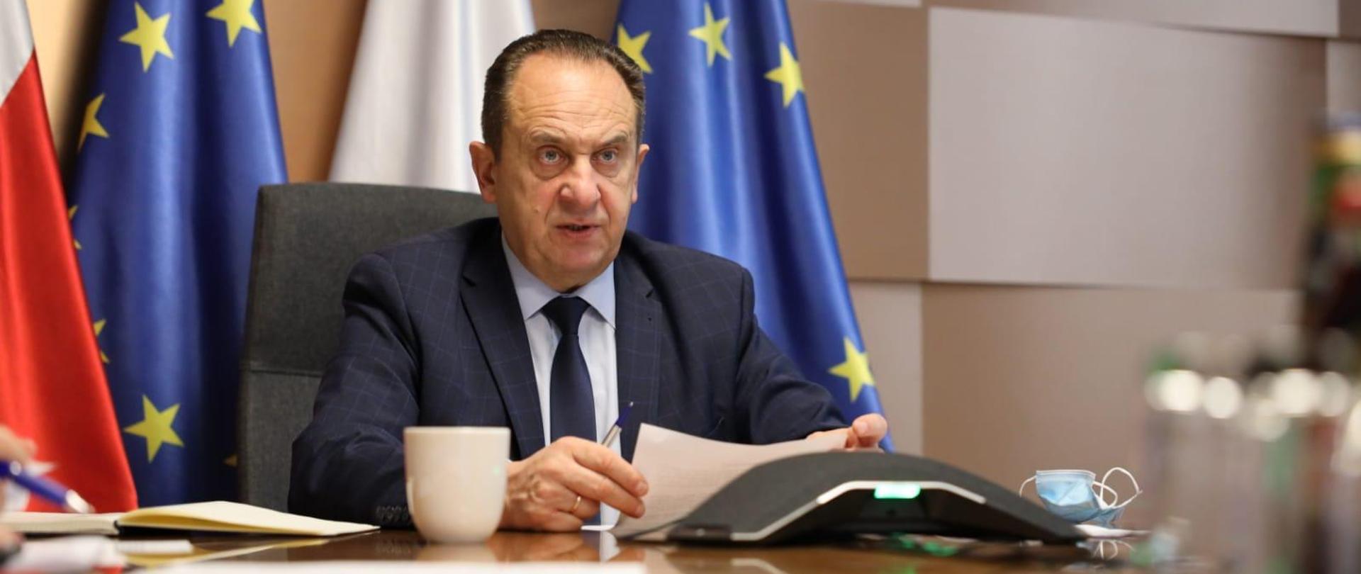 Sekretarz Stanu w Ministerstwie Rozwoju, Pracy i Technologii podczas spotkania online z przedstawicielami gmin uzdrowiskowych