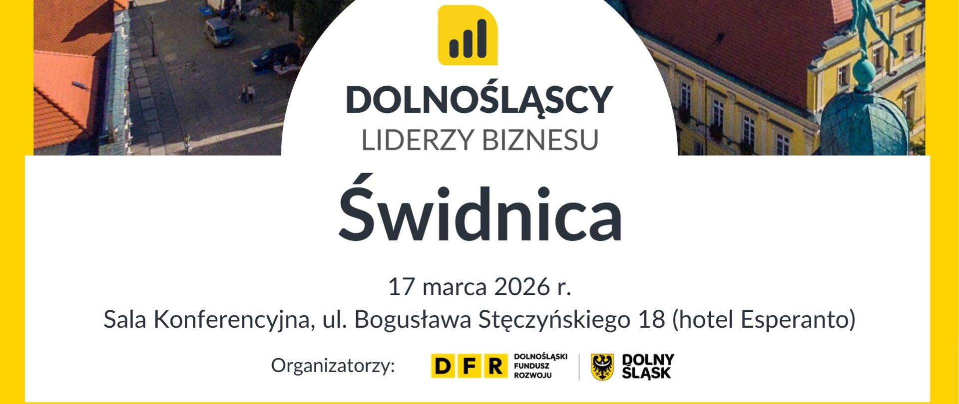 Plakat promujący Dolnośląskich Liderów Biznesu, Świdnica 17 marca 2026 r. 