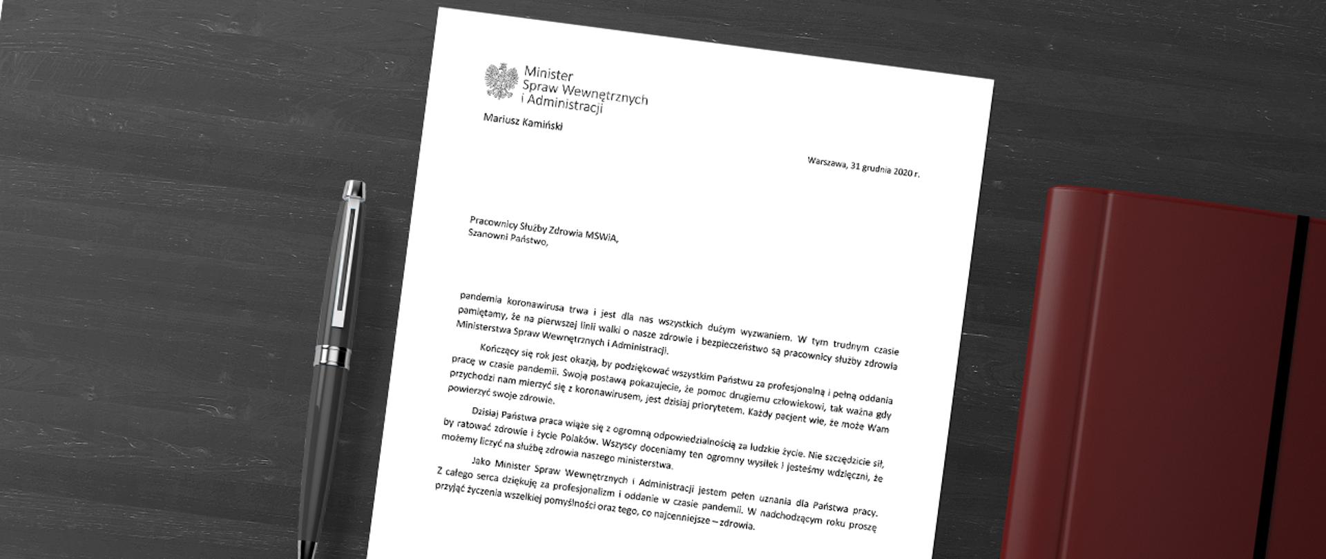 Podziękowania dla pracowników służby zdrowia MSWiA