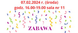 zapraszamy na zabawę karnawałową 7 lutego 2024 godzina 16,00 aula PSM Koło