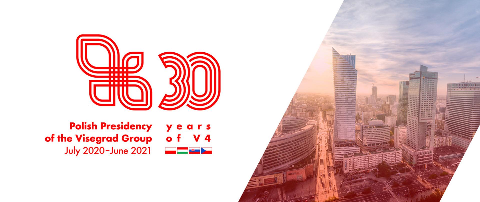 grafika z napisem: Polska Prezydencja Gr. V4