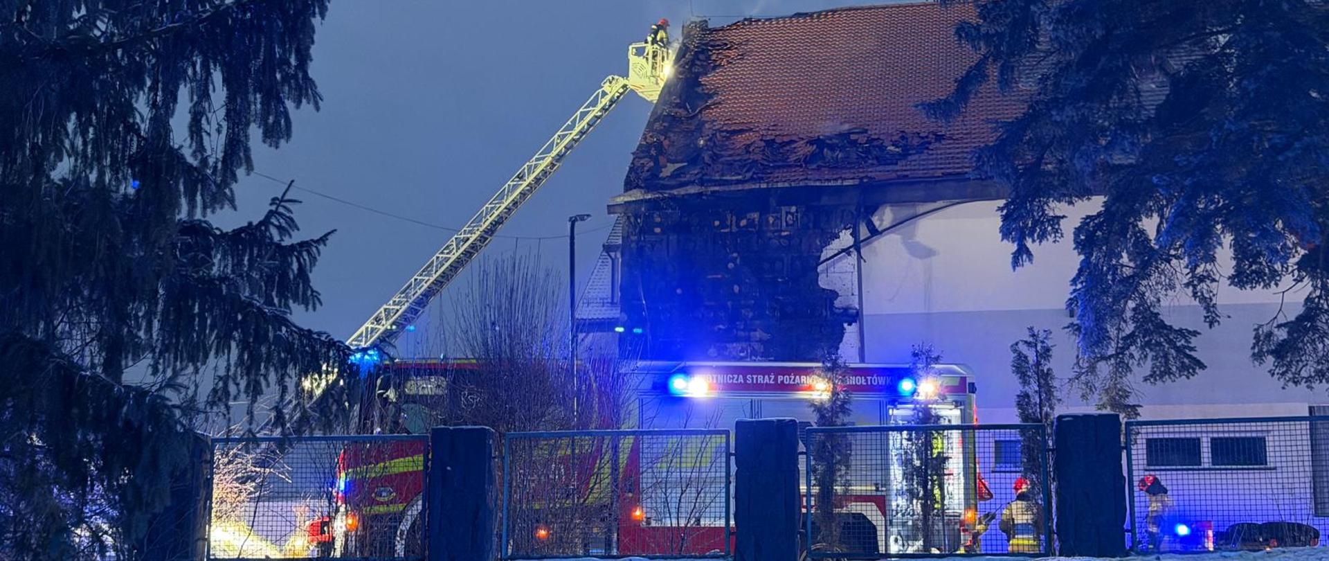 Pożar w kompleksie hotelowym w miejscowości Pokrzywna