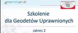 Zrzut ekranu z programu ZOOM. Po lewej fragment prezentacji, a po prawej Alicja Kulka, p.o. Główny Geodeta Kraju podczas "Szkolenia dla Geodetów Uprawionych - zakres 2".