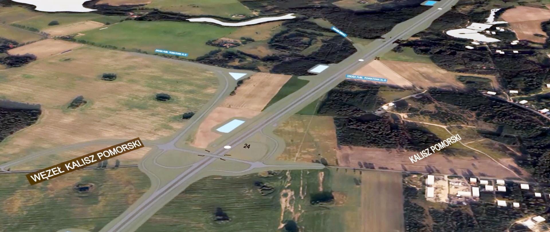 Wizualizacja S10 - węzeł Kalisz Pomorski