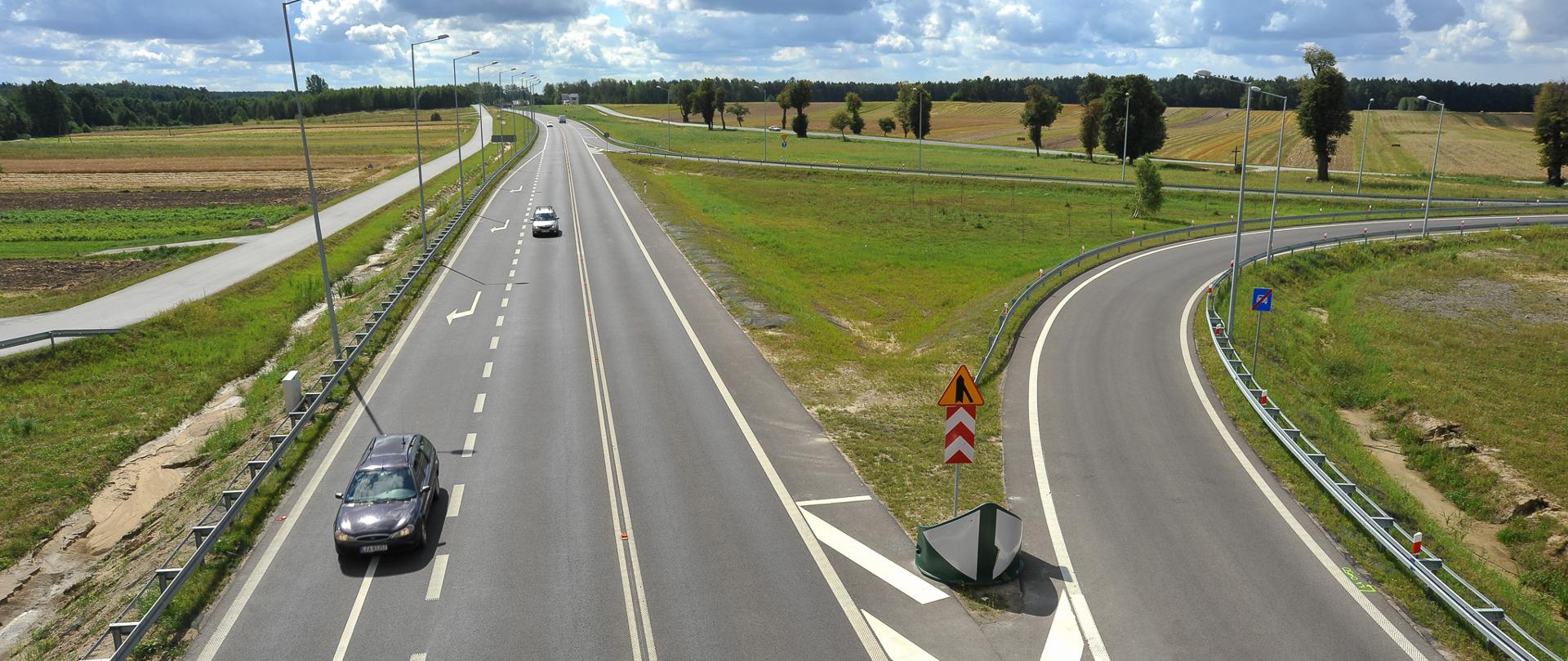 S19 obwodnica Kocka i Woli Skromowskiej widok w kierunku Lublina