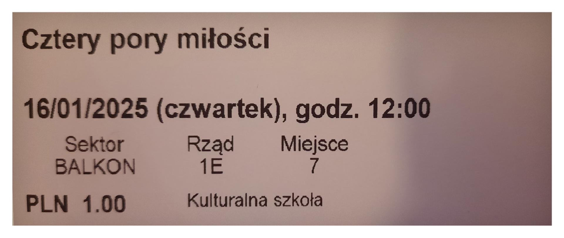 Bilet na spektakl w Teatrze Polskim - Cztery pory miłości.
