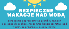 Plakat promujący piknik pod hasłem „Kręci mnie bezpieczeństwo nad wodą”