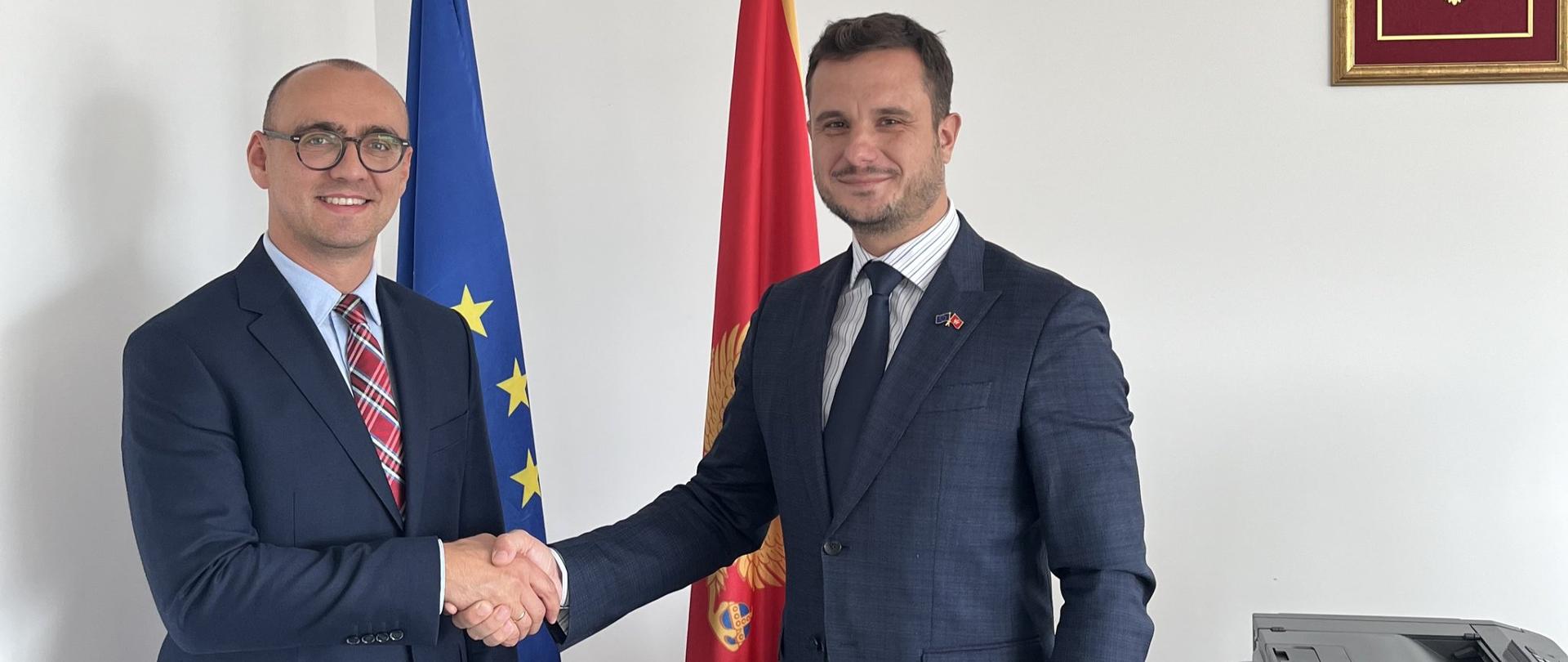 Chargé d’affaires RP w Czarnogórze Bartosz Marcinkowski i Predrag Zenovic, główny negocjator Czarnogóry z UE