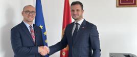 Chargé d’affaires RP w Czarnogórze Bartosz Marcinkowski i Predrag Zenovic, główny negocjator Czarnogóry z UE
