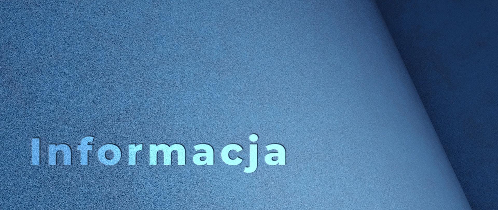 Na grafice znajduje się komunikat "Informacja"