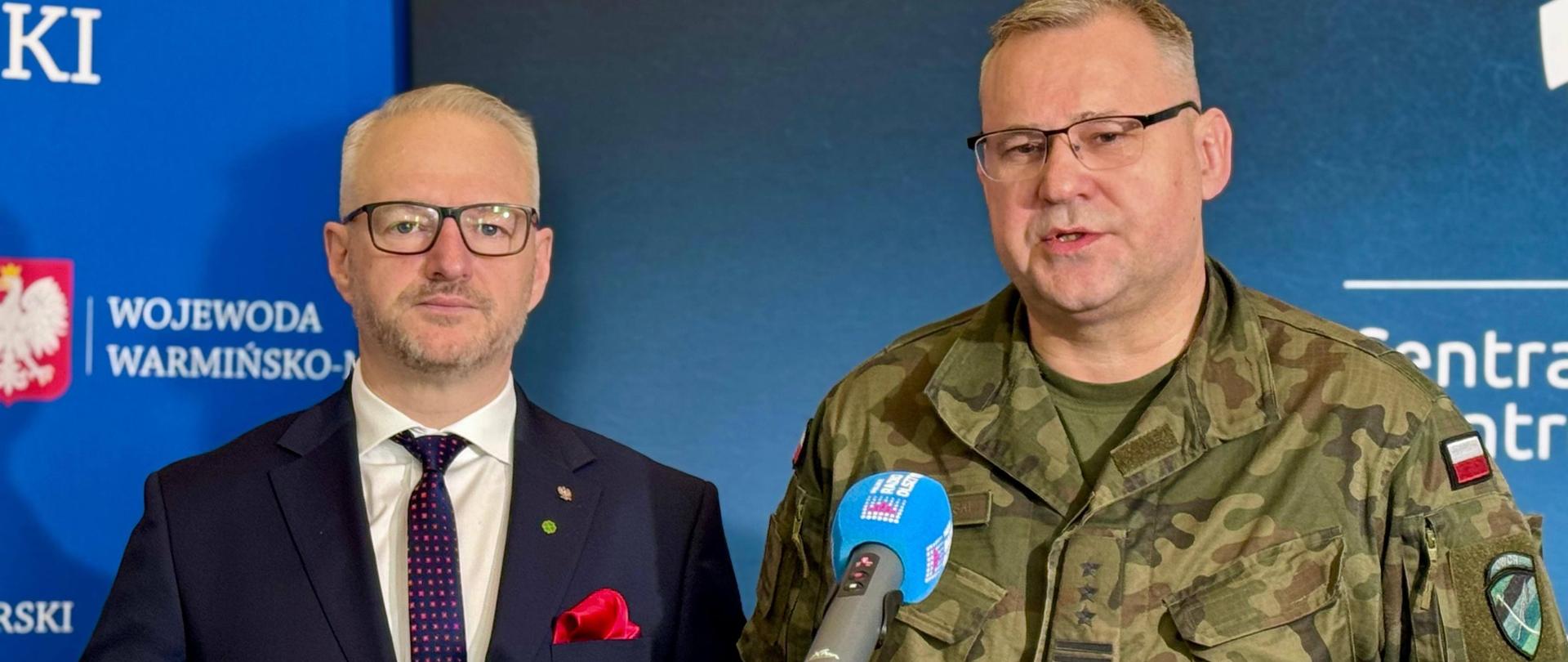 Konferencja prasowa z udziałem wojewody Radosława Króla.