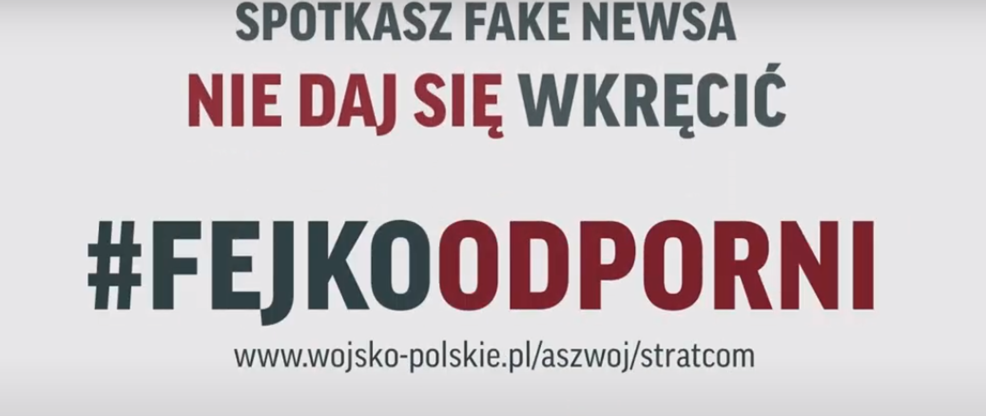 Banner z napisem "Spotkasz fake newsa nie daj się wkręcić #Fejkoodporni"