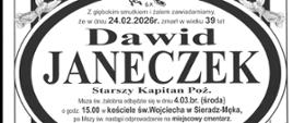 Nekrolog Śp. st. kpt. Dawid Janeczek