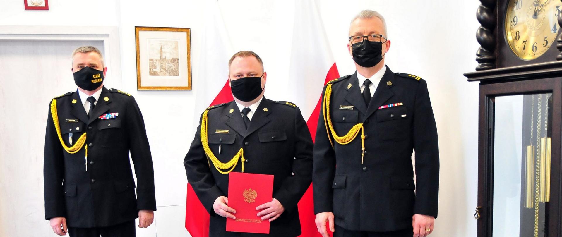 Fotografia przedstawia Powołanie zastępcy komendanta powiatowego PSP w Malborku