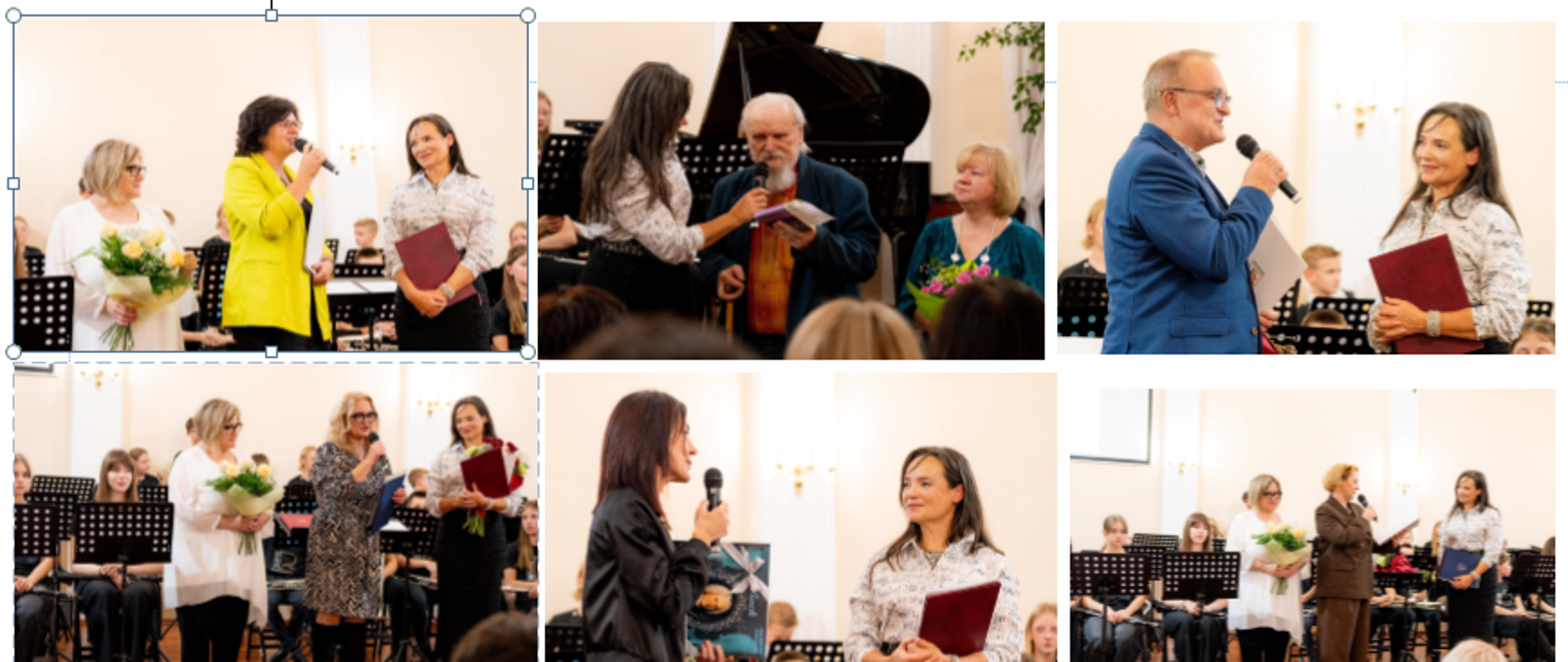 Wystąpienia gości na scenie koncertowej - jubileuszowe gratulacje dla Państwowej Szkoły Muzycznej I stopnia w Lublińcu
