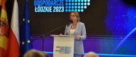 Minister klimatu i środowiska Anna Moskwa podczas XVI Europejskiego Forum Gospodarczego – Łódzkie 2023.