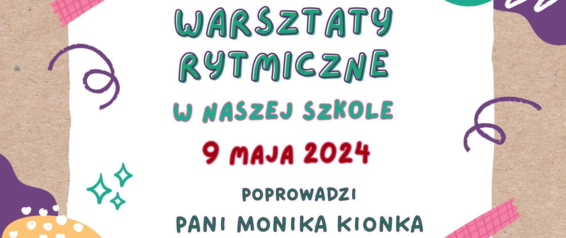 Na afiszu informacje o warsztatach rytmicznych