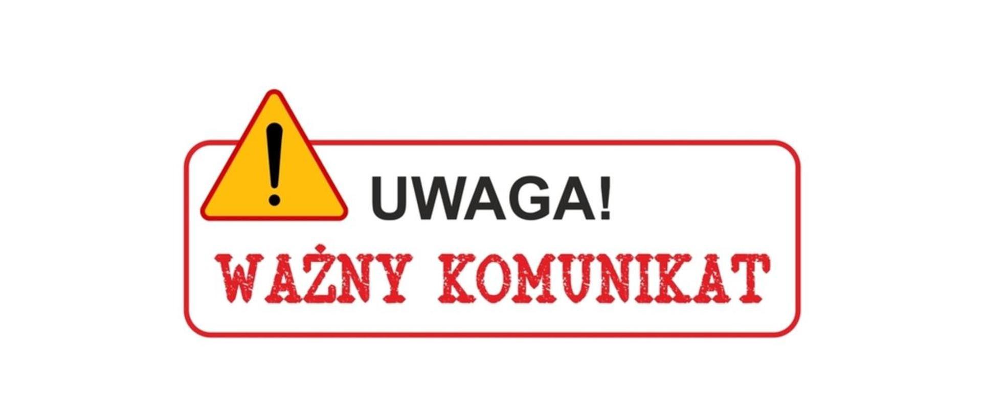 uwaga komunikat