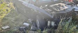 Wypadek samochodu osobowego marki FORD MONDEO w miejscowości Pruśce.