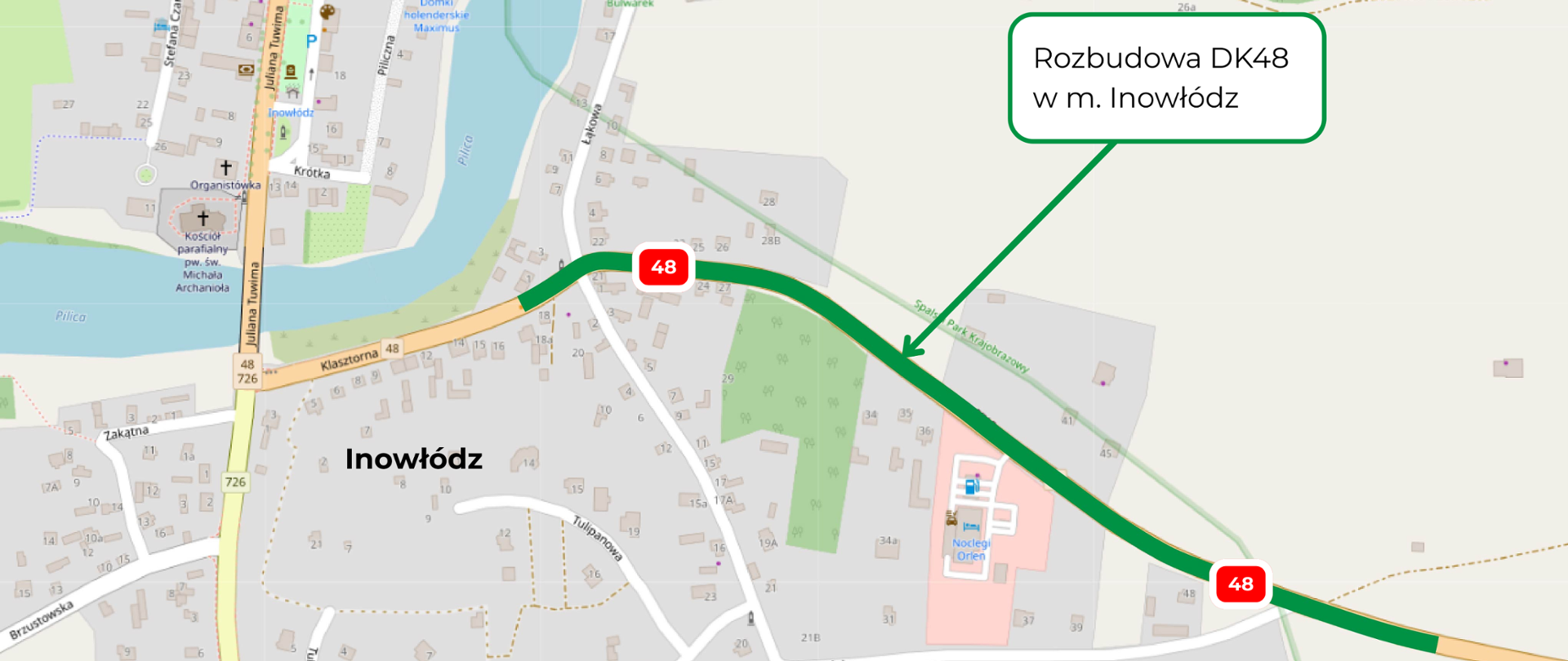 Rozbudowa DK48 w Inowłodzu