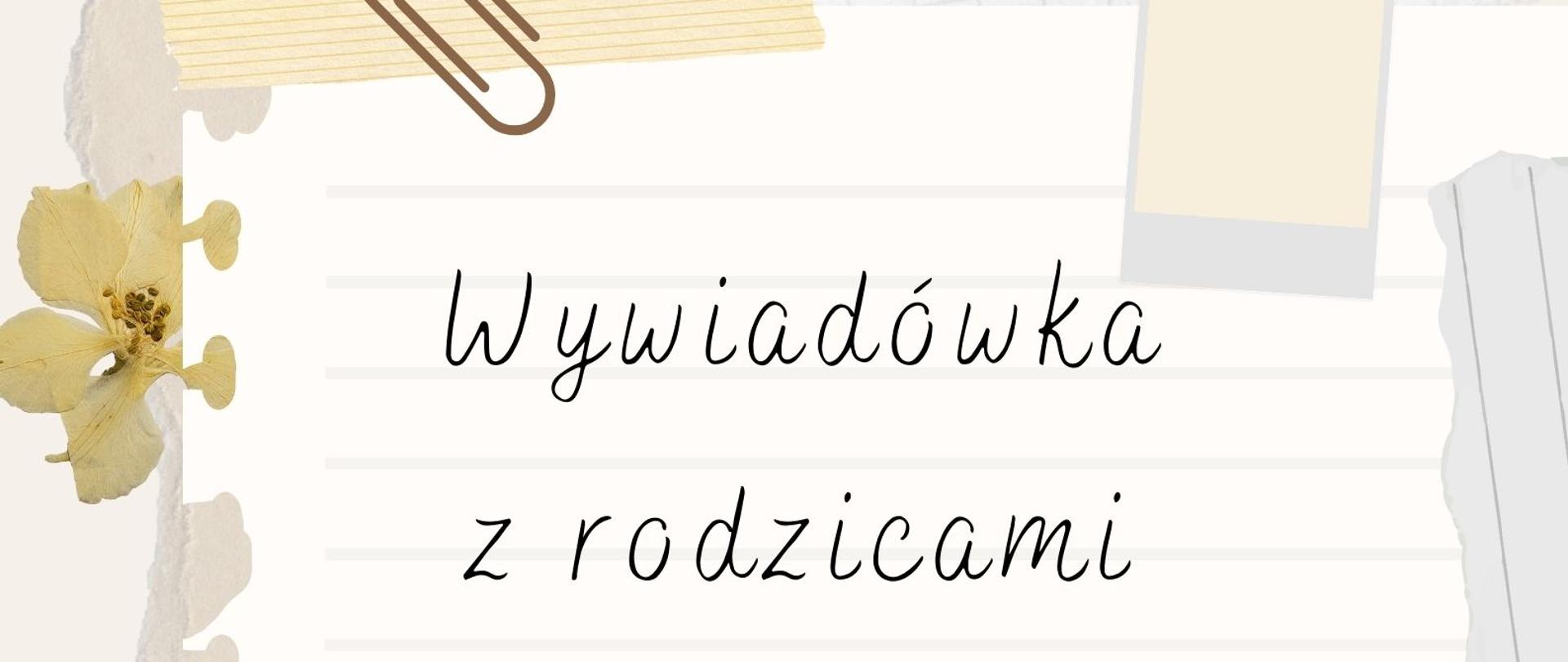 w centralnej części plakatu informacja o terminie wywiadówki z rodzicami 