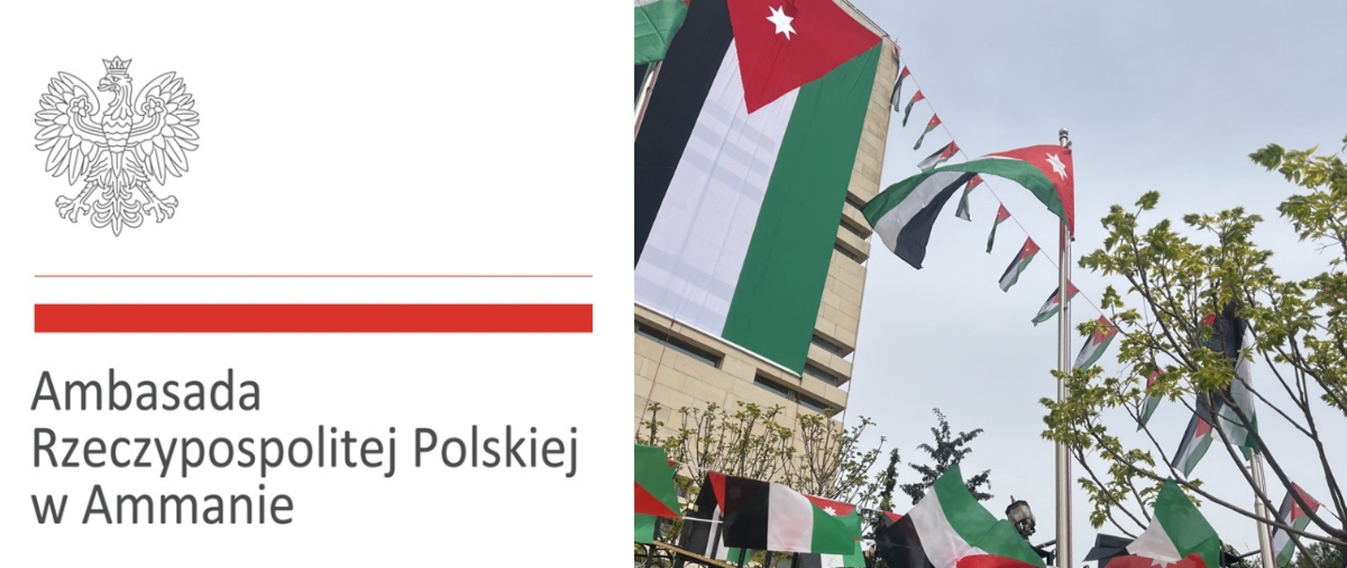 Powiewająca na wietrze flaga Jordanii