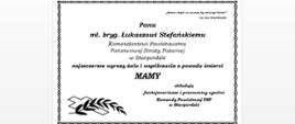 Wyrazy żalu i współczucia dla Komendanta Powiatowego z powodu śmierci mamy