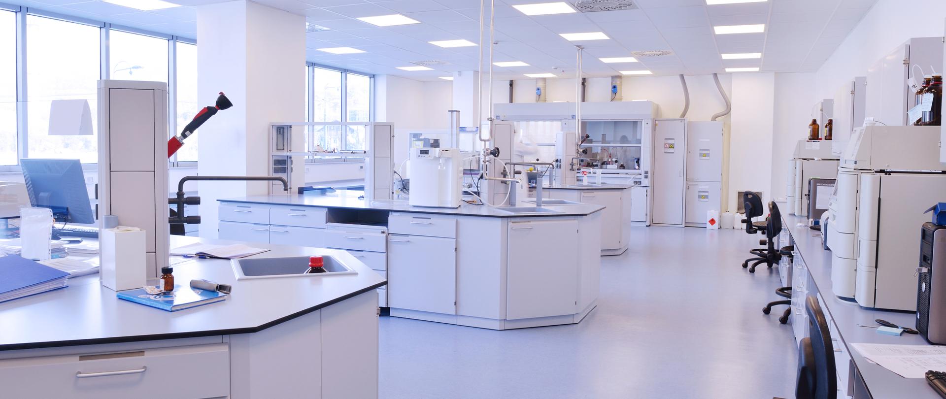 medical and health bright lab laboratory indoor with instruments test tubes