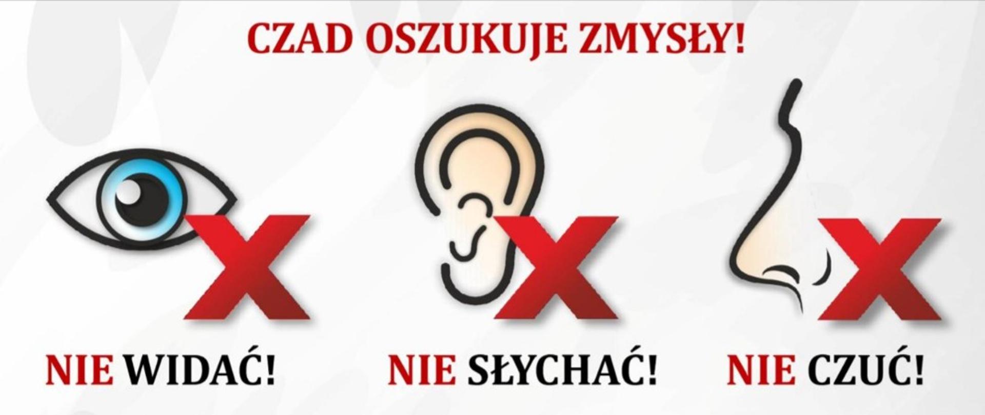 Zdjęcie przedstawia plakat dotyczący zagrożeń związanych z czadem