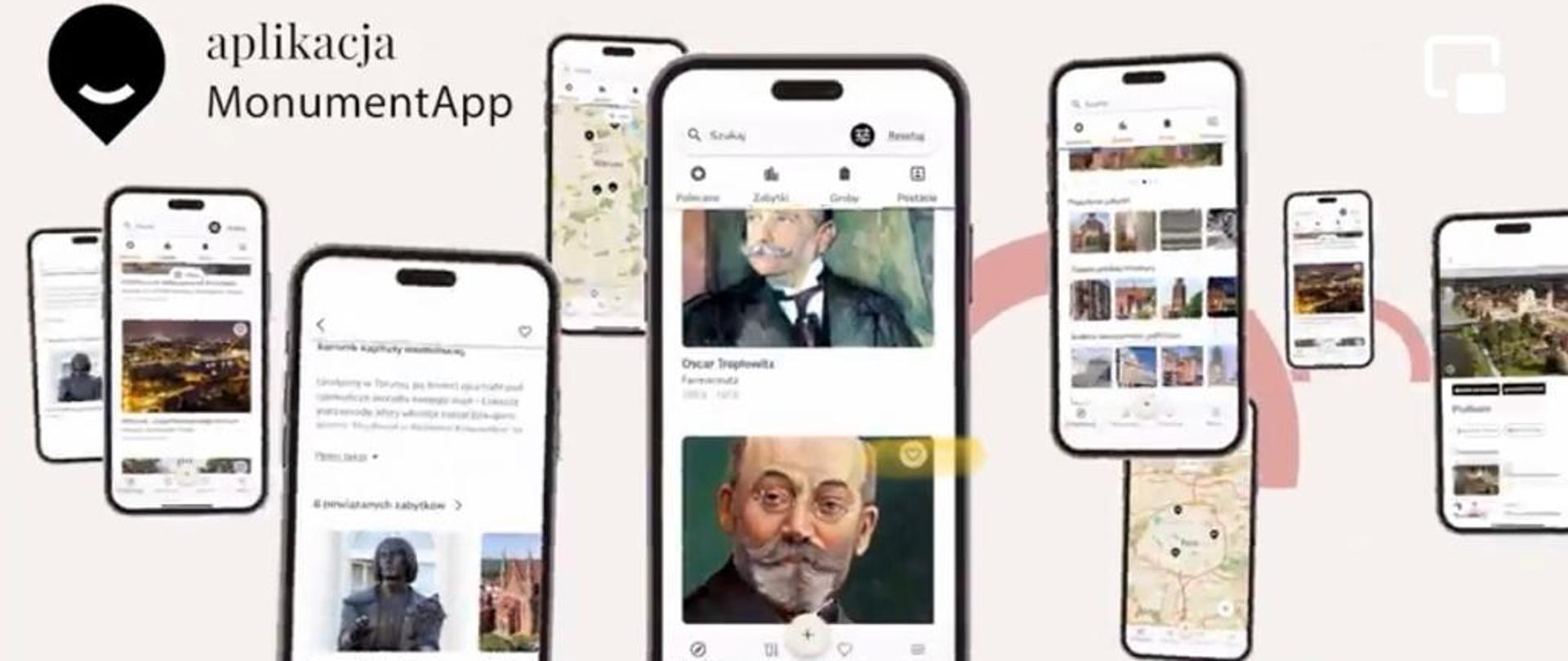 grafika ze smartfonami i nazwa aplikacji