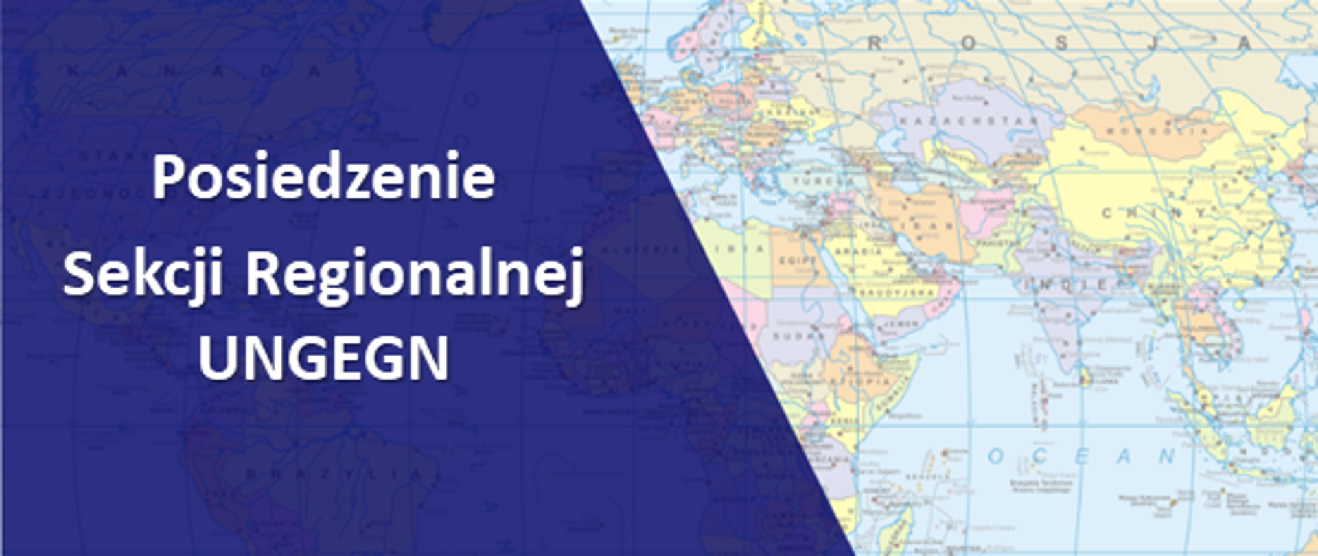 z lewej strony tytuł wiadomości z prawej fragment mapy świata