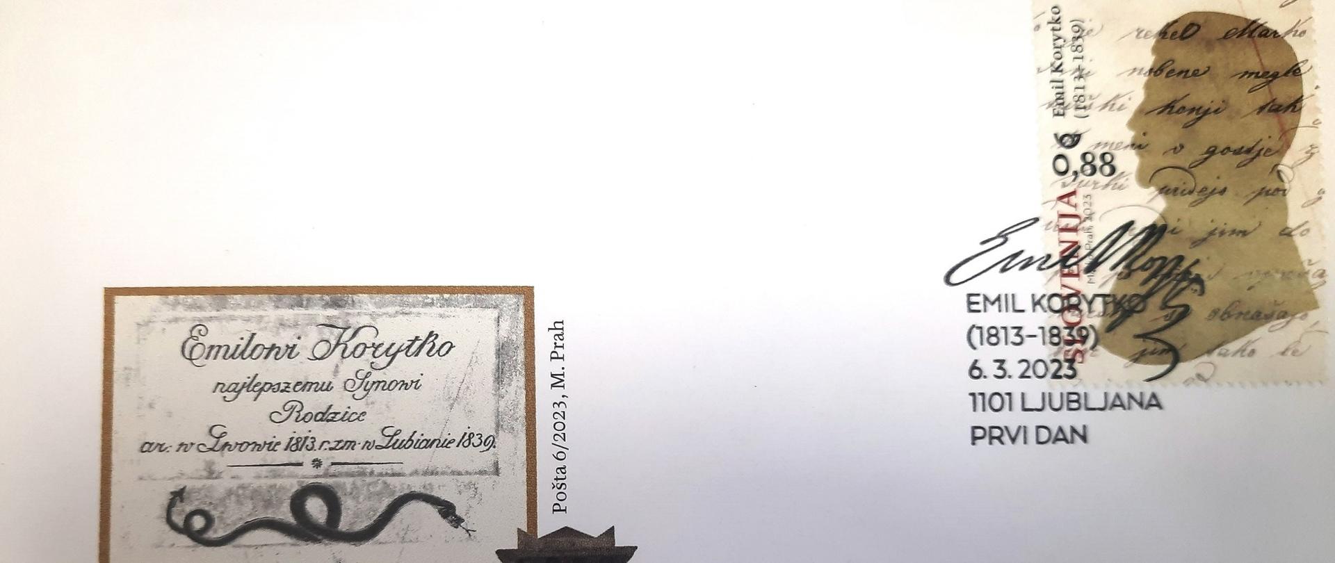 Skupna poljsko-slovenska izdaja poštne znamke o Emilu Korytku