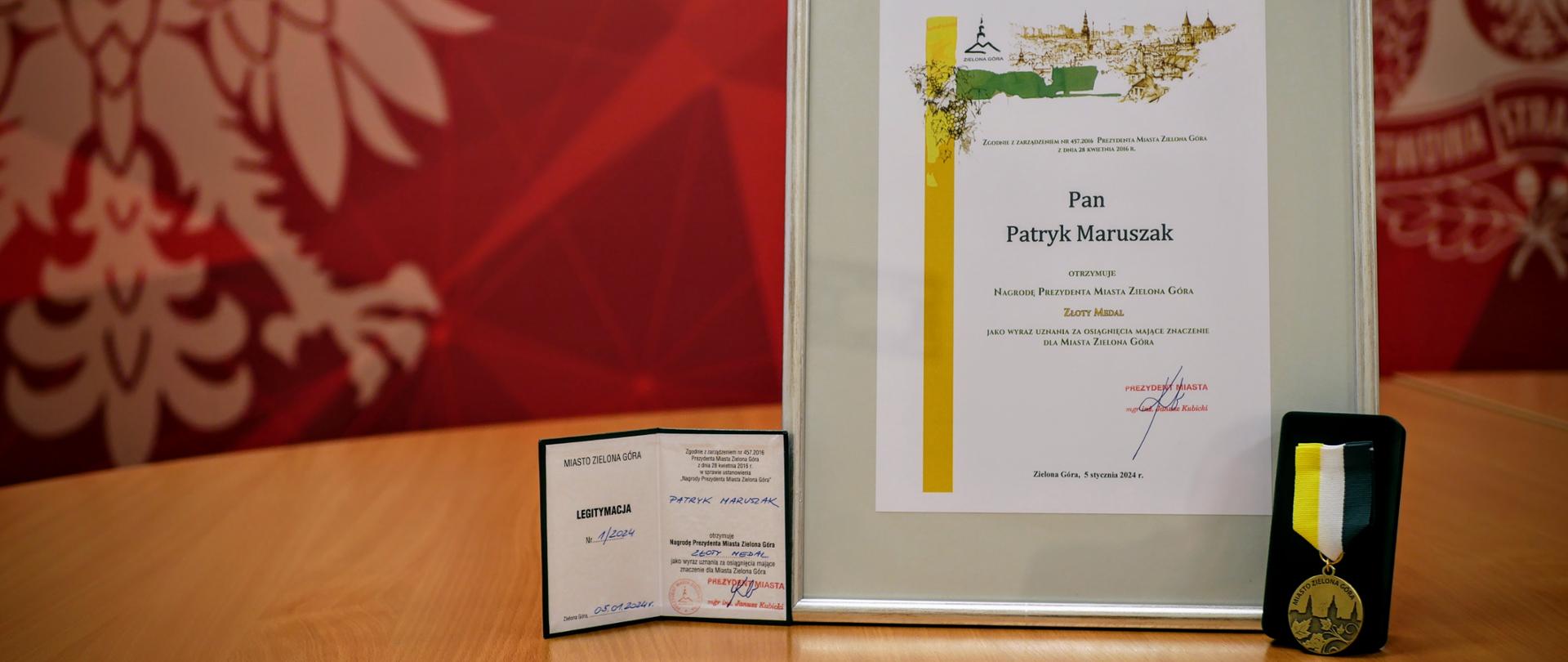 Złoty medal Prezydenta Miasta Zielona Góra dla Lubuskiego Komendanta Wojewódzkiego PSP