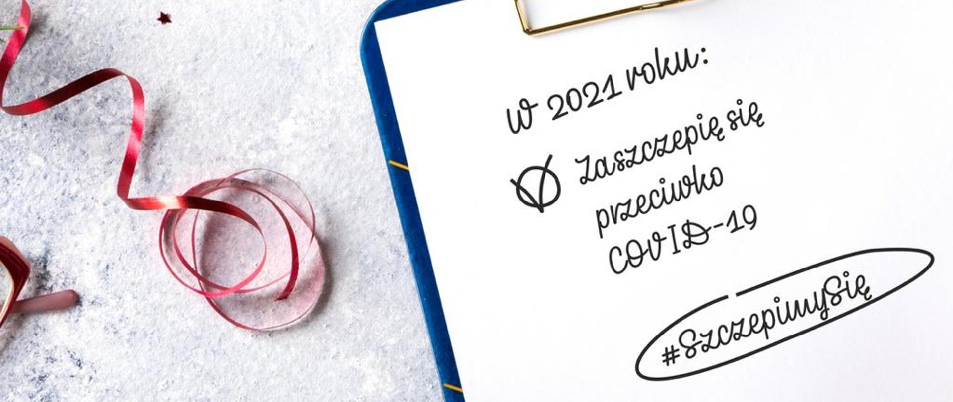 Grafika z postanowieniami noworocznymi - #SzczepimySię