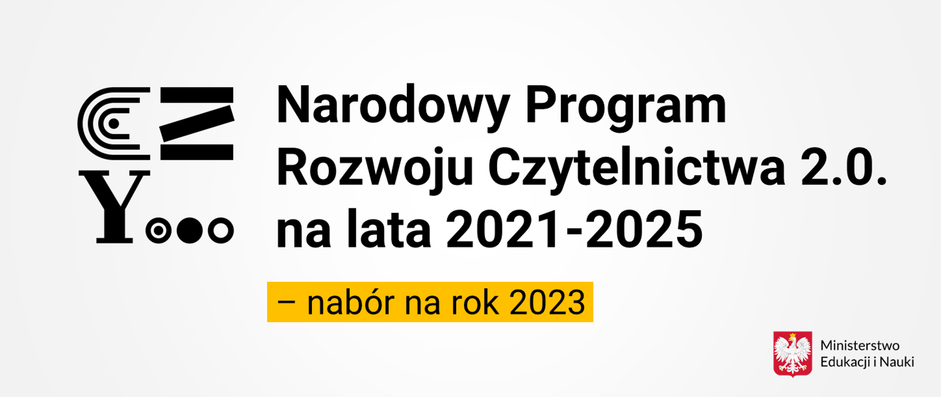 Logotyp programu Narodowy Program Rozwoju Czytelnictwa 2.0. na lata 2021-2025 – nabór na rok 2023 