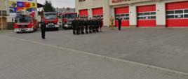 Strażacy oddają honor symbolom narodowym 