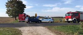 Zderzenie 2 samochodów osobowych w Bielicach