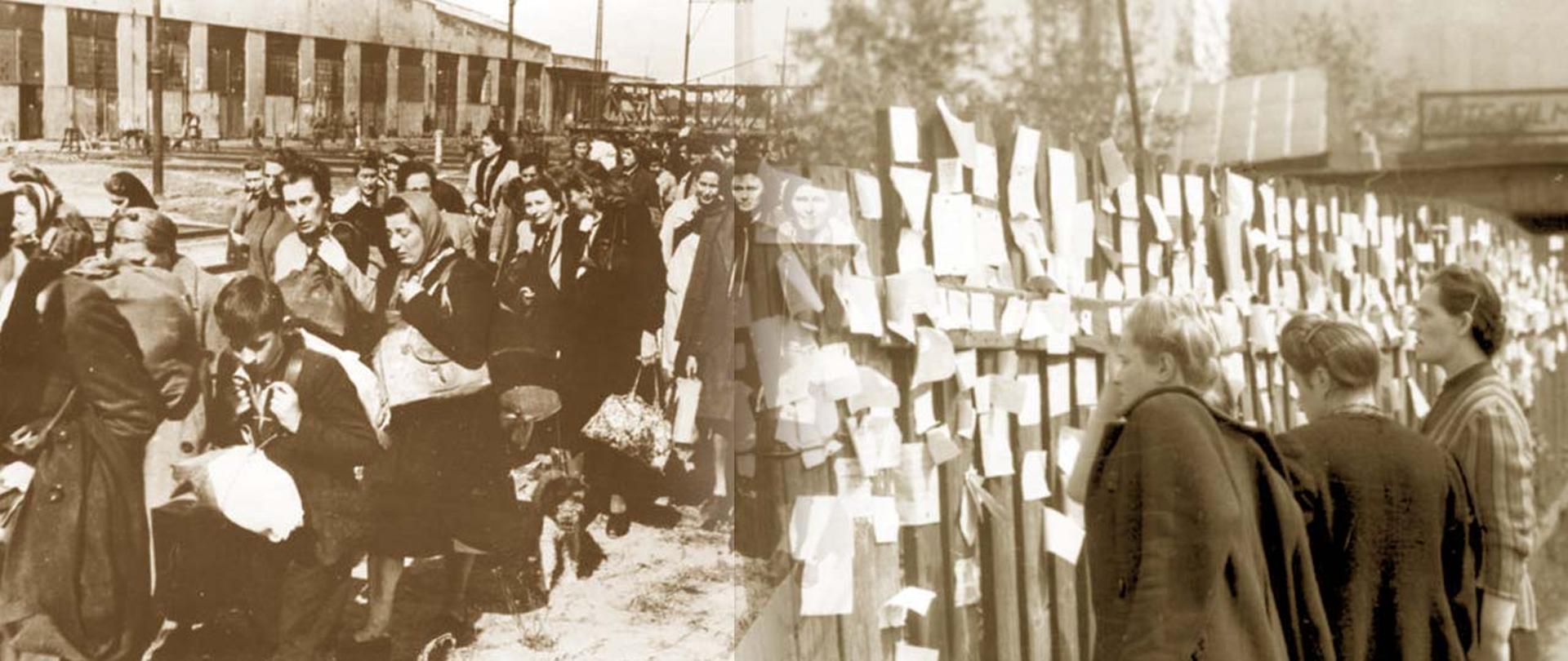 Więźniowie obozu przejściowego w Pruszkowie 