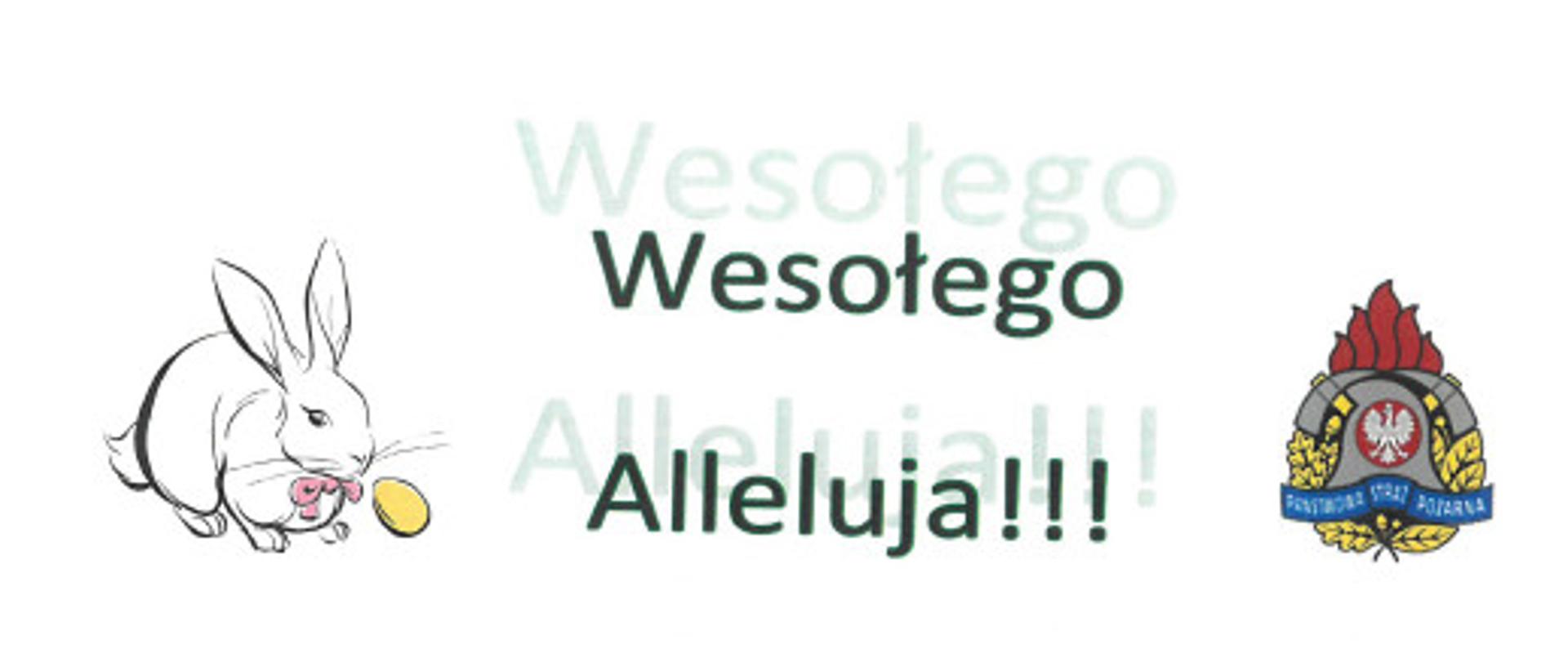 Okolicznościowa kartka z życzeniami. w górnej części wizerunek zajączka i logo PSP oraz napis Wesołego Alleluja.
Treść życzeń: Zdrowych, pogodnych Świąt Wielkanocnych, radosnego, wiosennego nastroju, przy wspólnym stole w gronie najbliższej rodziny oraz wesołego "Alleluja" życzy Komendant Powiatowy Państwowej Straży Pożarnej w Wadowicach wraz z załogą.