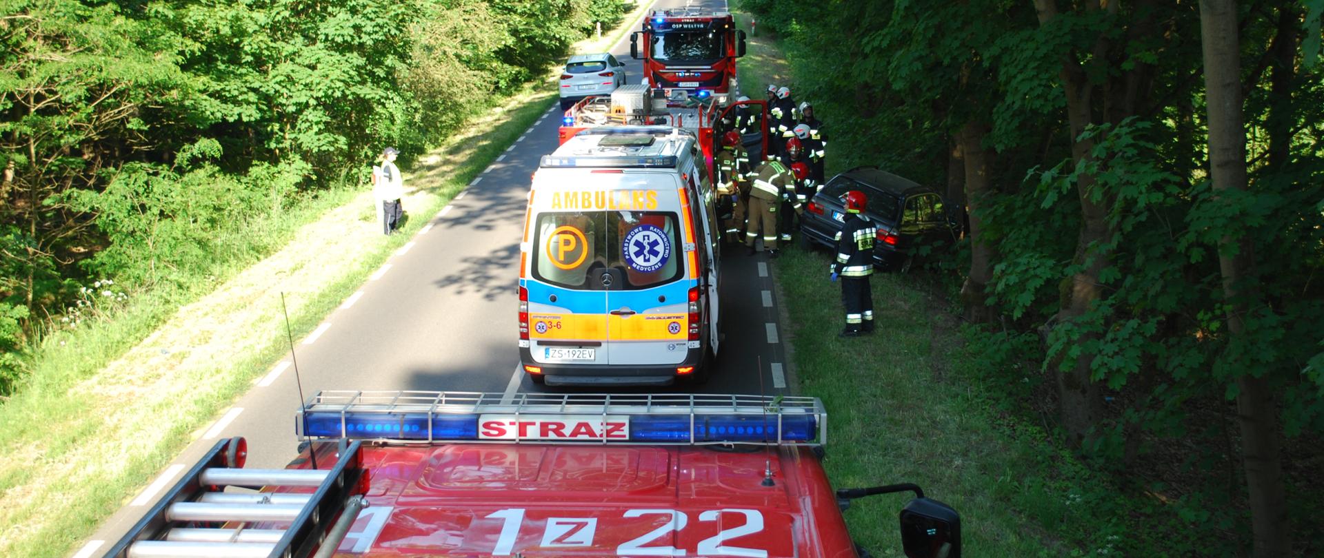 Widok z samochodu gaśniczego